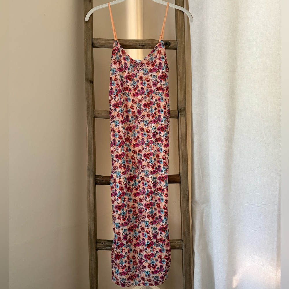 Floral Slip Dress with Spaghetti Straps